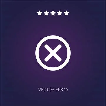 Cancel vector icon . Modern simple flat icon, Stock Illustration
