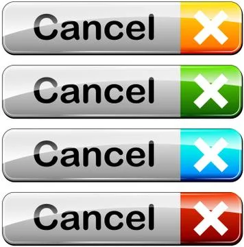 Cancel web buttons Stock Illustration