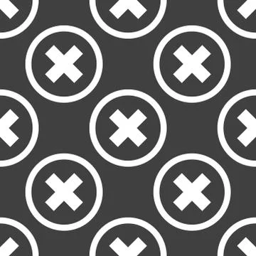 Cancel  web icon. flat design. Seamless pattern. Illustrazione stock