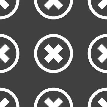 Cancel  web icon. flat design. Seamless pattern. Stock Illustration
