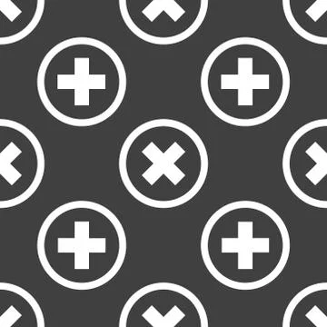Cancel  web icon. flat design. Seamless pattern. Stock Illustration