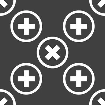 Cancel  web icon. flat design. Seamless pattern. Stock Illustration