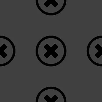 Cancel  web icon. flat design. Seamless pattern. Stock Illustration