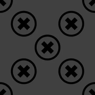 Cancel  web icon. flat design. Seamless pattern. Stock Illustration
