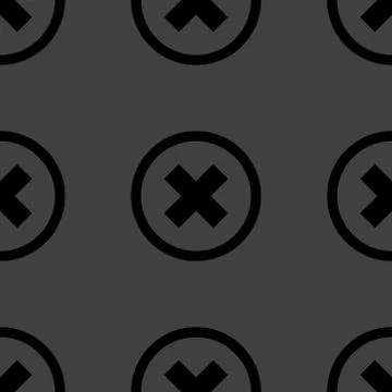 Cancel  web icon. flat design. Seamless pattern. Stock Illustration