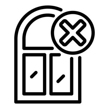 Cancel window installation icon, outline style Stock Illustration