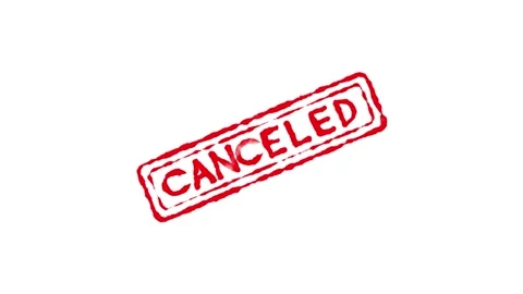 Canceled red grunge rubber stamp text animation with green screen, white, and Stock Footage 339222840