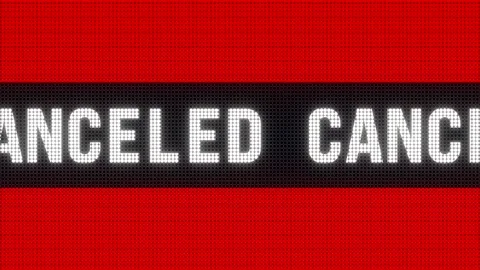 Canceled, red ticker board. Stock Footage 280171202