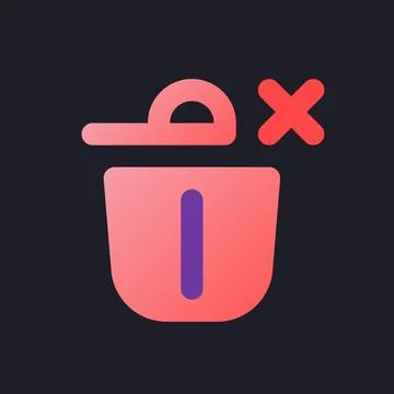 Canceled removal flat gradient fill ui icon for dark theme Illustrazione stock
