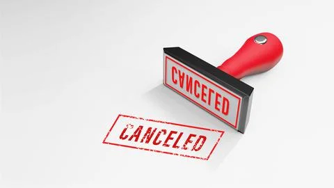 CANCELED rubber Stamp 3D rendering Stock Photos
