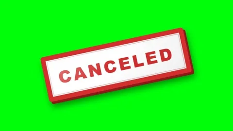 Canceled Stamp Animation on Green Screen for Chroma Key Effects. Stock Footage 333155973