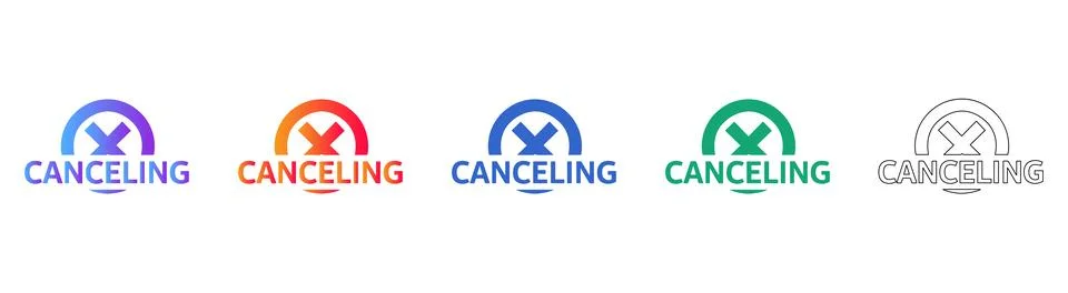 Canceling Action Button Icons Stock Illustration