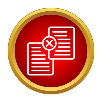 Canceling document file transfer with error cross mark icon 스톡 일러스트