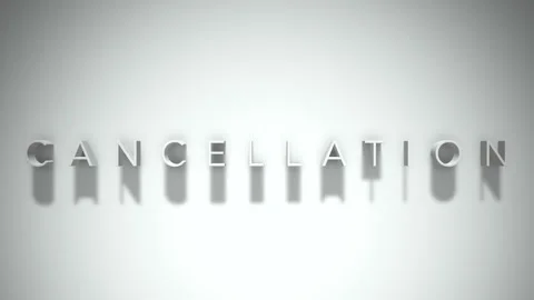 Cancellation 3D title animation white text on a white background Stock Footage 299822796