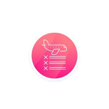 Cancelled flights icon, linear design Stock Illustration