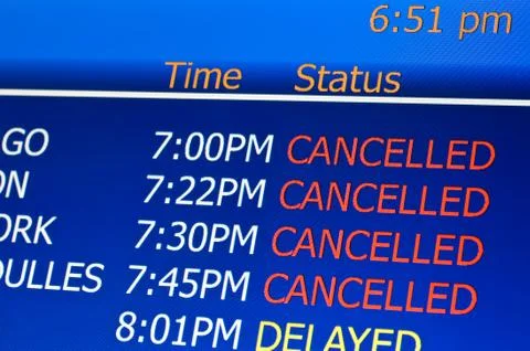 Cancelled flights Stock Photos
