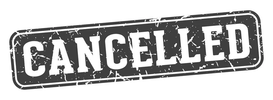 Cancelled rectangular sign. cancelled stamp Illustrazione stock
