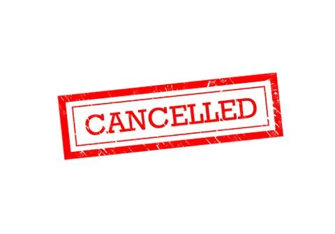 Cancelled red rubber stamp vector sign Illustrazione stock