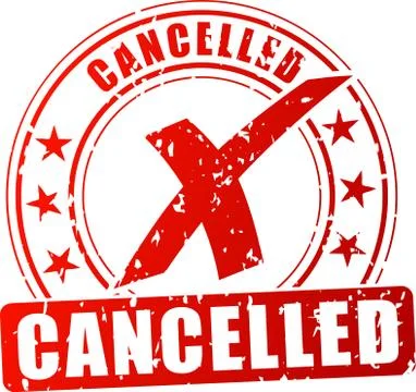 Cancelled red stamp Stock Illustration