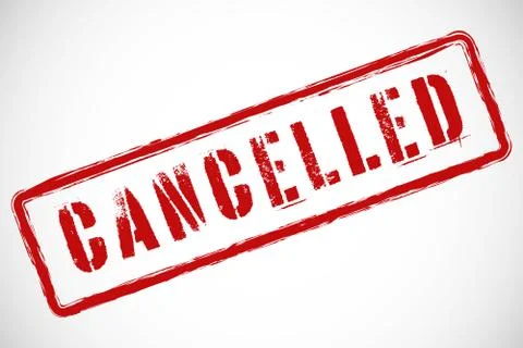 Cancelled red stamp Stock Illustration