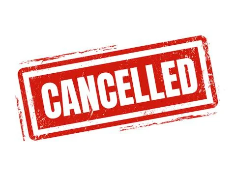 Cancelled red stamp style Illustrazione stock