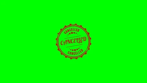 Cancelled Rubber Stamp Green Screen Stock Footage 320276314