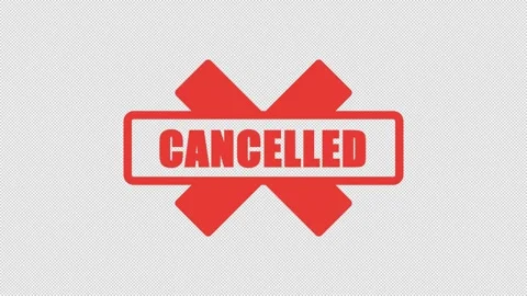 Cancelled Status Red Stamp with Transparent Background Video stock 343352266