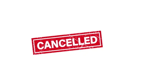 CANCELLED text written on red stamp, CANCELLED square grunge sign Stock Footage 285418448