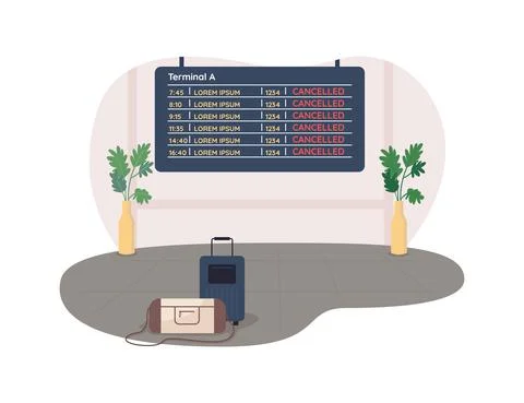 Cancelled vacation 2D vector web banner, poster Stock Illustration