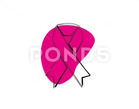 Cancer (Breast Cancer Awareness) Flat Icon on white background in vector  illu: Royalty Free #140543142