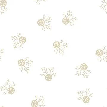 Cancer cell glyph seamless pattern Stock Illustration