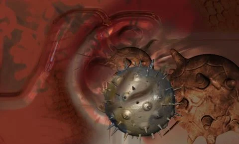 Cancer cell made in 3d software Stock Illustration