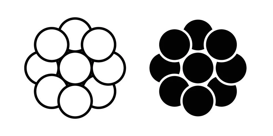 Cancer icon linear versions pack on white background Stock Illustration