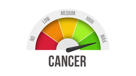 Cancer Level Measuring Device with arrow and scale.4K motion animation Stock Footage 280117939