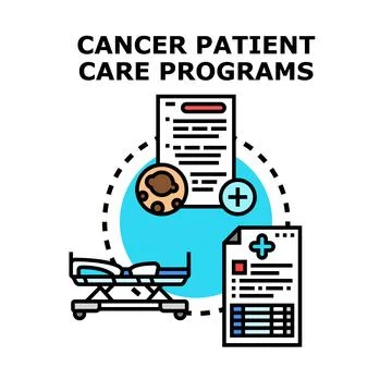 Cancer patient care programs for support and health イラスト素材