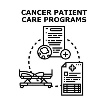 Cancer patient care programs for support and health イラスト素材
