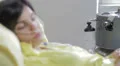 with a cancer patient wakes up in a hospital bed HD Footage