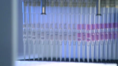 Cancer research - liquids absorbed Stock Footage