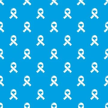 Cancer ribbon pattern vector seamless blue Stock Illustration