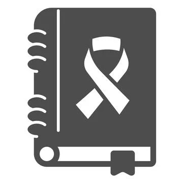 Cancer treatment book solid icon, World cancer day concept, Disease treatment 스톡 일러스트