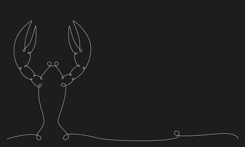 Cancer zodiac constellation one single hand drawing continues line frame, banner Stock Illustration