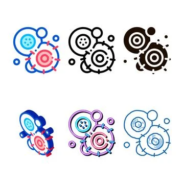 Cancerous stem cell pathogen multipack element vector icon Illustrazione stock
