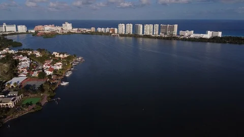 Cancun aerial view Stock Footage 128763634