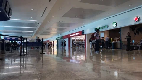 Cancun Airport Timelapse Stock Footage