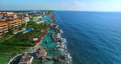 Cancun Beach Resort Stock Footage 113345729
