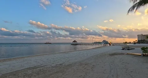 Cancun beach under sunset, is one of the leading tourist destinations in en.. Stock Footage 245466591