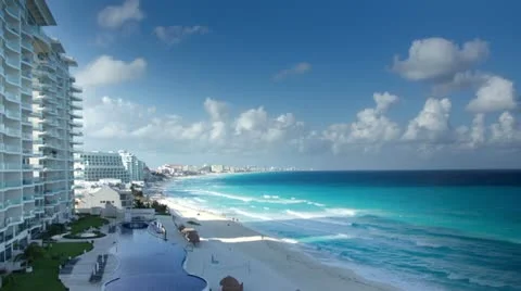Cancun caribbean coast Stock Footage 10966805