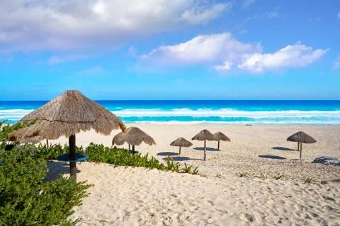 Cancun Delfines Beach at Hotel Zone Mexico Stock Photos