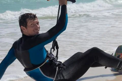 CANCUN, MEXICO - 01/30/2018: Kitesurf practice. Foto stock