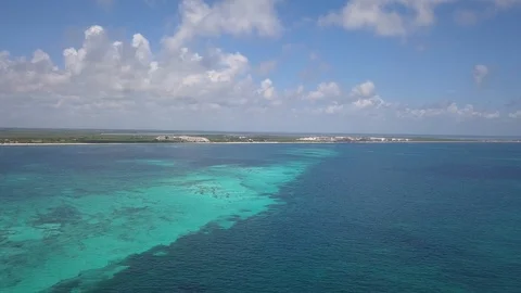 Cancun Mexico peaceful ocean view - 4k high-quality footage from above Stock Footage